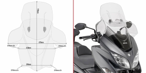 Parbriz Givi Transparent + Deflector Vant Suzuki Burgman 400 (17-)