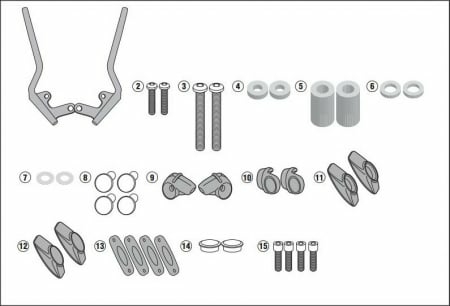 Kit Fixare Parbriz Givi Triumph Scrambler 1200 - 100AL ; 100ALB ; 140A ; 140S