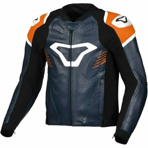 Geaca de piele sport/touring MACNA TRONNIQ 54 Albastru/Portocaliu/Alb, 2