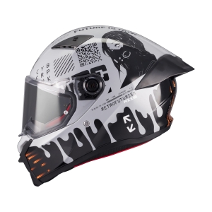 Casca integrala Axxis Fenix Cyberpunk C4 alb lucios - tip viziera: MT-V-31B - DKS429 - XS (53/54cm)