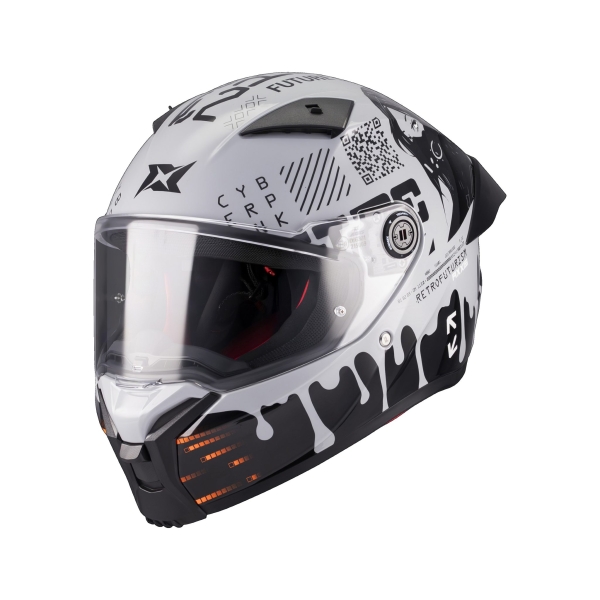 Casca integrala Axxis Fenix Cyberpunk C4 alb lucios - tip viziera: MT-V-31B - DKS429 - L (59/60cm), 2