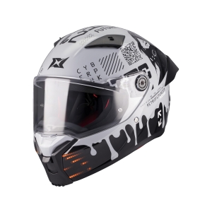 Casca integrala Axxis Fenix Cyberpunk C4 alb lucios - tip viziera: MT-V-31B - DKS429 - M (57/58cm), 3