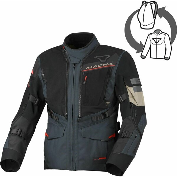 Geaca textil impermeabila touring/adventure MACNA FLEXODUS Albastru/Negru XXL, 12