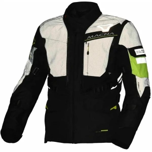 Geaca textil impermeabila touring/adventure MACNA FLEXODUS Night Eye™ S Negru Night Eye/Galben fluo, 16