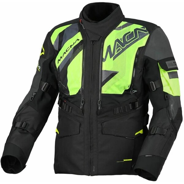 Geaca textil impermeabila touring/adventure MACNA FLEXODUS Night Eye™ XXL Negru Night Eye/Galben fluo, 3