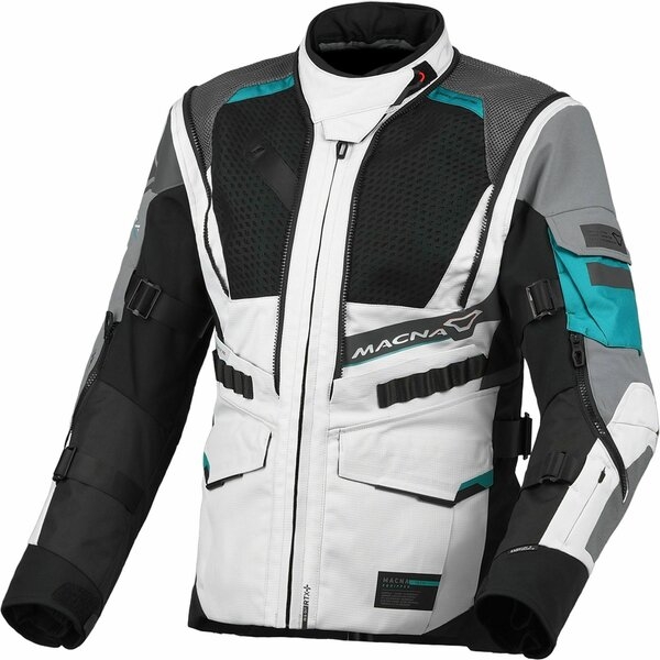 Geaca dama textil impermeabila touring/adventure MACNA FLEXODUS XS Gri/Negru/Verde, 4