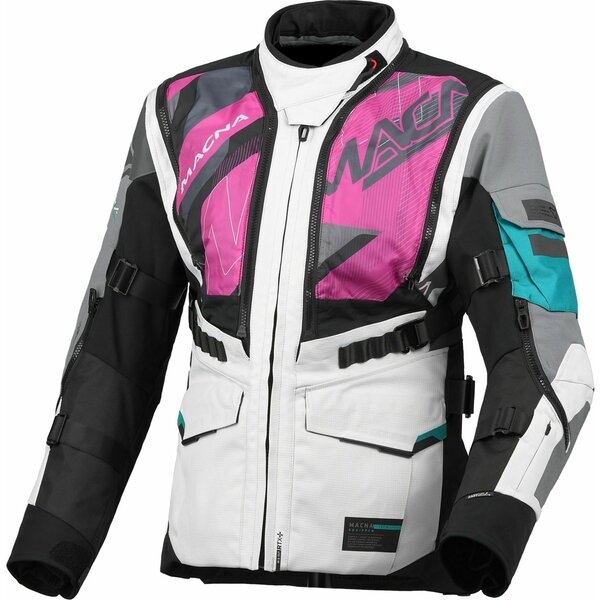 Geaca dama textil impermeabila touring/adventure MACNA FLEXODUS XS Gri/Negru/Verde, 11
