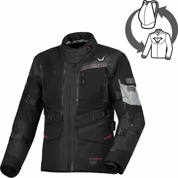 Geaca dama textil impermeabila touring/adventure MACNA FLEXODUS XS Gri/Negru/Verde, 19