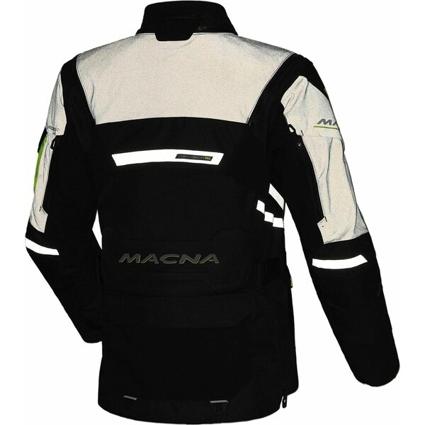 Geaca dama textil impermeabila touring/adventure MACNA FLEXODUS Night Eye™ XS Negru Night Eye/Galben fluo, 3