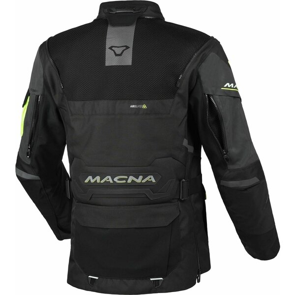 Geaca dama textil impermeabila touring/adventure MACNA FLEXODUS Night Eye™ XS Negru Night Eye/Galben fluo, 7