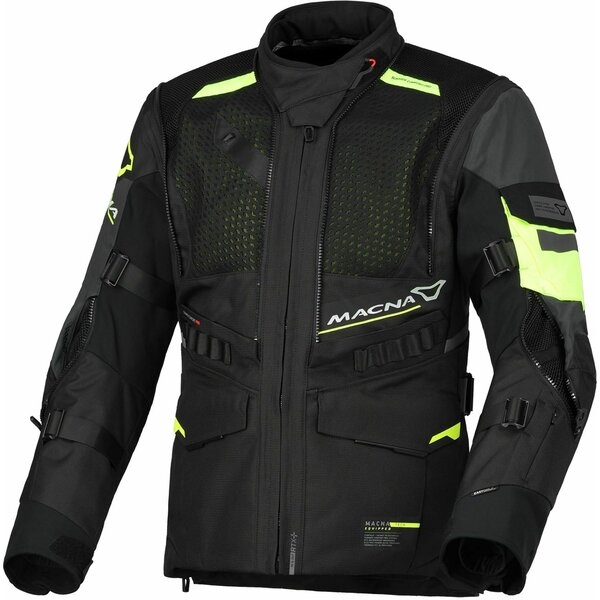 Geaca dama textil impermeabila touring/adventure MACNA FLEXODUS Night Eye™ XS Negru Night Eye/Galben fluo, 10
