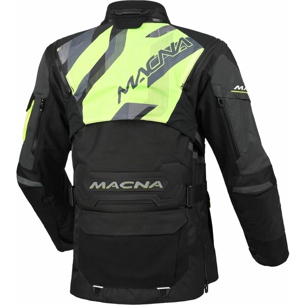 Geaca dama textil impermeabila touring/adventure MACNA FLEXODUS Night Eye™ XS Negru Night Eye/Galben fluo, 11