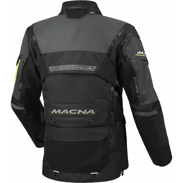 Geaca dama textil impermeabila touring/adventure MACNA FLEXODUS Night Eye™ S Negru Night Eye/Galben fluo, 16