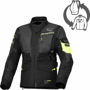 Geaca dama textil impermeabila touring/adventure MACNA FLEXODUS Night Eye™ S Negru Night Eye/Galben fluo, 4