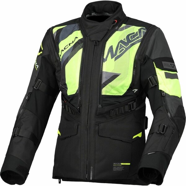 Geaca dama textil impermeabila touring/adventure MACNA FLEXODUS Night Eye™ M Negru Night Eye/Galben fluo, 11