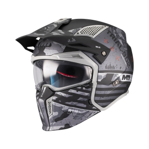 Casca MT Streetfighter SV S Belic B2 gri/negru mat (ochelari soare integrati) - masca (protectie) barbie si cozoroc detasabile - omologare noua ECE 22.06 - L (59/60cm), 3