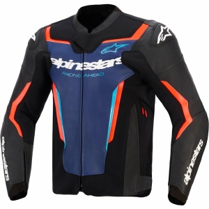 Geaca de piele sport ALPINESTARS GP FORCE V2 54 Negru/Albastru/Rosu fluo