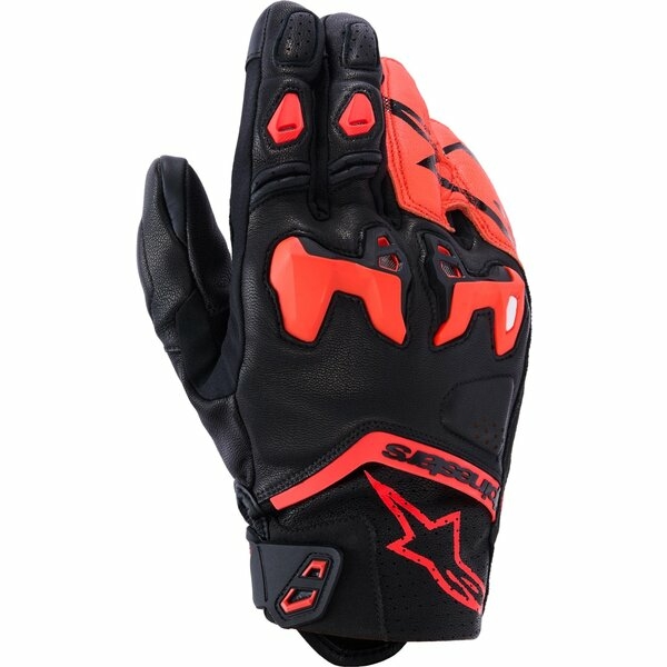 Manusi de piele sport ALPINESTARS SP-R TECH S Negru/Rosu fluo, 6