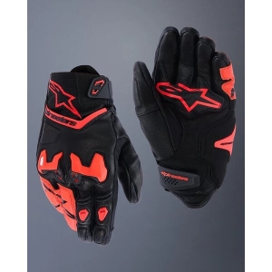 Manusi de piele sport ALPINESTARS SP-R TECH L Negru/Rosu fluo, 8