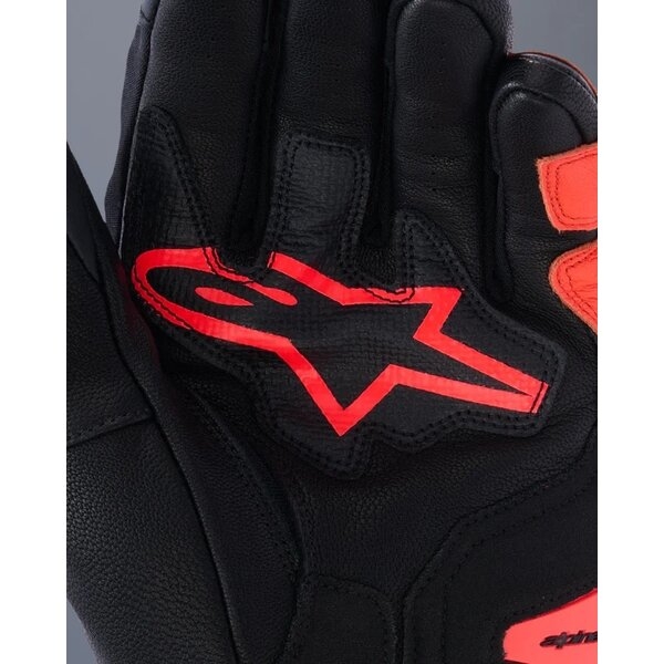 Manusi de piele sport ALPINESTARS SP-R TECH XL Negru/Rosu fluo, 2