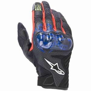Manusi de piele vara ALPINESTARS SMX-1 AIR V2 FQ20 MONSTER M Negru/Albastru/Rosu
