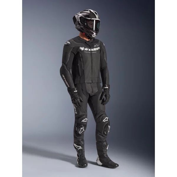 Combinezon de piele 2 piese ALPINESTARS GP FORCE V2 50 Negru/Alb/Rosu fluo, 11