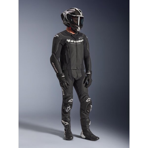 Combinezon de piele 2 piese ALPINESTARS GP FORCE V2 50 Negru/Alb/Rosu fluo, 8