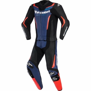 Combinezon de piele 2 piese ALPINESTARS GP FORCE V2 50 Negru/Alb/Rosu fluo, 3