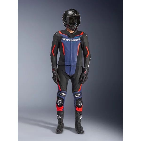 Combinezon de piele 2 piese ALPINESTARS GP FORCE V2 52 Negru/Albastru/Rosu fluo, 25