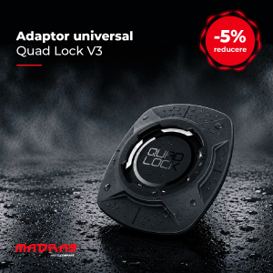 Adaptor Universal Quad Lock® Original V3 — Profil 5mm, Adeziv 3M VHB, Compatibil Toate Suporturile Quad Lock