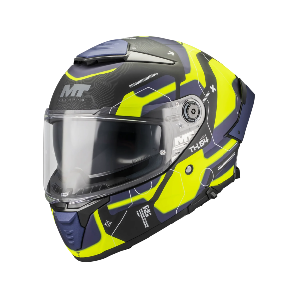 Casca integrala MT Thunder 4 SV Lumex B27 albastru/galben mat (ochelari soare integrati) - S (55/56cm), 5