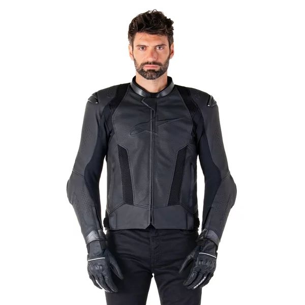 Geaca de piele sport ALPINESTARS MISSILE V3 AIRFLOW Negru/Alb 46, 2
