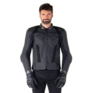 Geaca de piele sport ALPINESTARS MISSILE V3 AIRFLOW Negru/Alb 46