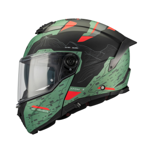 Casca modulabila MT Atom 2 SV Highlands C6 verde mat (ochelari soare integrati) Pinlock Ready - tip viziera: MT-V-35 - XS (53/54cm), 3