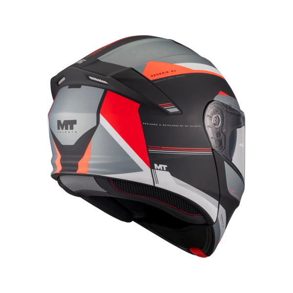 Casca modulabila MT Genesis SV Raccoon B5 rosu mat Pinlock ready - omologare noua ECE 22.06 - tip viziera: MT-V-25 - XS (53/54cm), 3