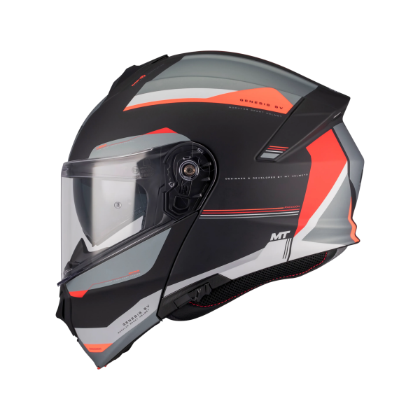 Casca modulabila MT Genesis SV Raccoon B5 rosu mat Pinlock ready - omologare noua ECE 22.06 - tip viziera: MT-V-25 - XXL (63/64cm), 4