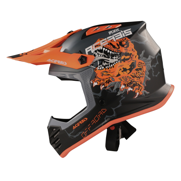 ACERBIS PROFILE JUNIOR HELMET NERO/ARANCIO FLUO s.52, 3