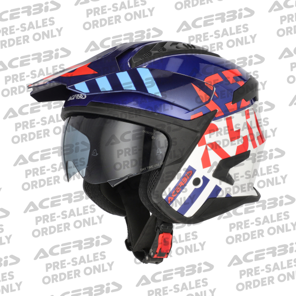 ACERBIS JET ARIA EVO GRAPHIC HELMET WHITE/BLUE/RED XS, 2