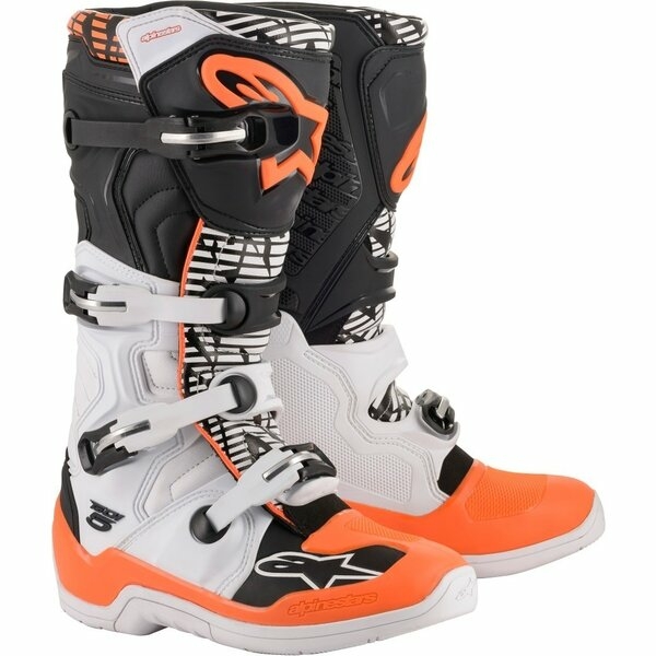 Cizme cross-enduro ALPINESTARS TECH 5 BOOT 42 Negru/Alb/Portocaliu, 4