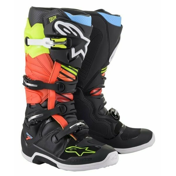 Cizme cross-enduro ALPINESTARS TECH 7 BOOT 45.5 Negru/Alb/Turcoaz, 17