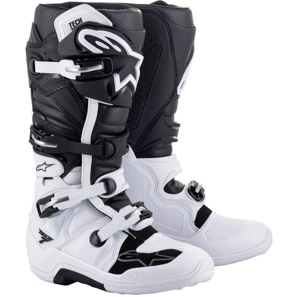 Cizme cross-enduro ALPINESTARS TECH 7 BOOT 44.5 Negru/Alb/Turcoaz, 21