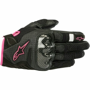 Manusi de piele dama ALPINESTARS STELLA SMX-1 AIR V2 XL Negru/Roz, 2