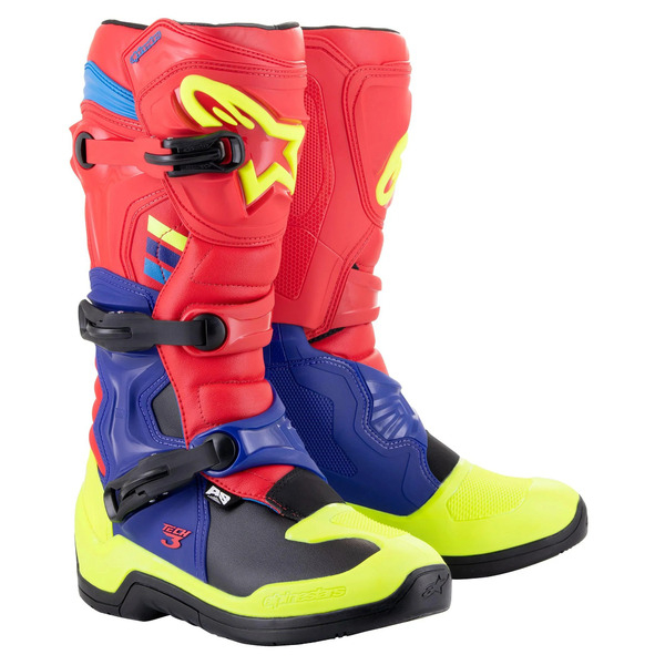 Cizme cross-enduro ALPINESTARS TECH 3 BOOT 44.5 Rosu/Albastru/Galben Fluo, 8