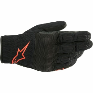 Manusi de piele impermeabile ALPINESTARS S-MAX DRYSTAR S Negru/Rosu