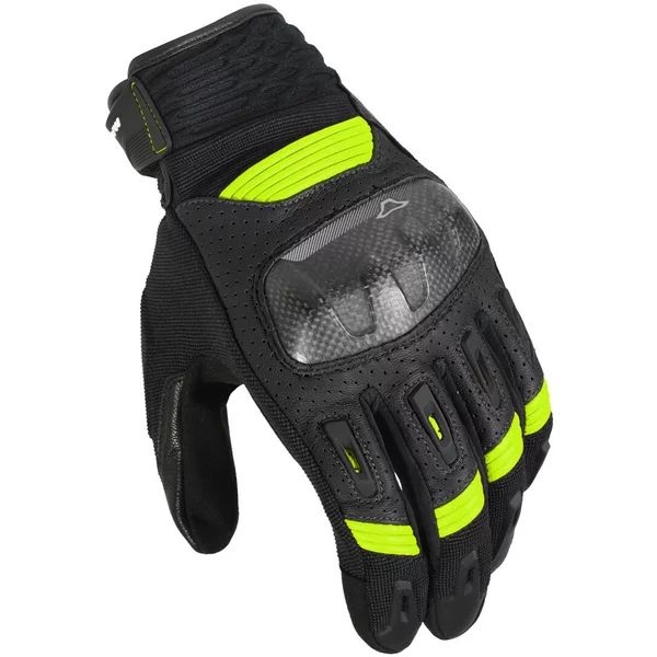 Manusi de piele vara MACNA RIME 3XL Negru/Alb/Galben Fluo, 11