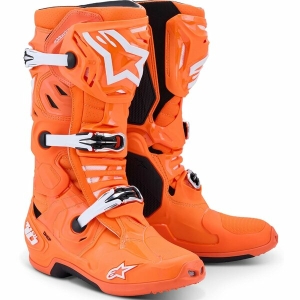 Cizme cross-enduro Alpinestars TECH 10 SUPERVENTED BOOT 42 Portocaliu fluo/Negru/Alb, 23