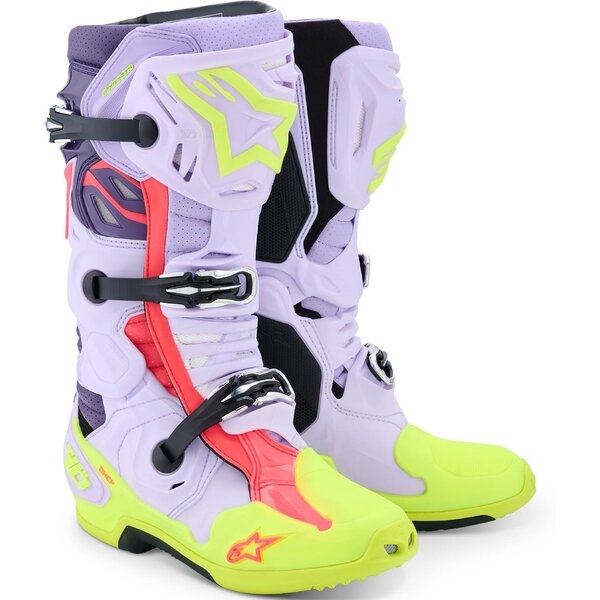 Cizme cross-enduro Alpinestars TECH 10 SUPERVENTED BOOT 43 Portocaliu fluo/Negru/Alb, 31