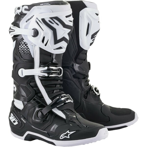 Cizme cross-enduro Alpinestars TECH 10 BOOT 40.5 Gri inchis/Albastru/Rosu fluo, 32