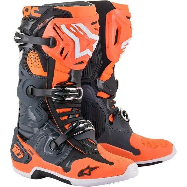 Cizme cross-enduro Alpinestars TECH 10 BOOT 47 Negru/Rosu fluo/Portocaliu fluo/Alb, 26