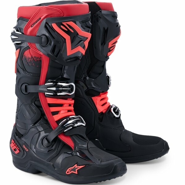 Cizme cross-enduro Alpinestars TECH 10 BOOT 47 Negru/Rosu fluo/Portocaliu fluo/Alb, 2